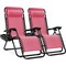 Best Choice Products Set of 2 Zero Gravity Lounge Chair Recliners for Patio, Pool w/ Cup Holder Tray